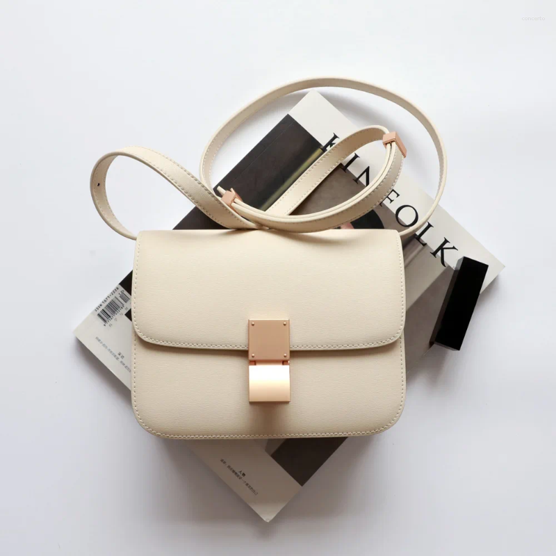 Evening Bags Genuine Leather Tofu Designer Women Crossbody Purse Quality Brand Bag Ladies Small Shoulder Messenger