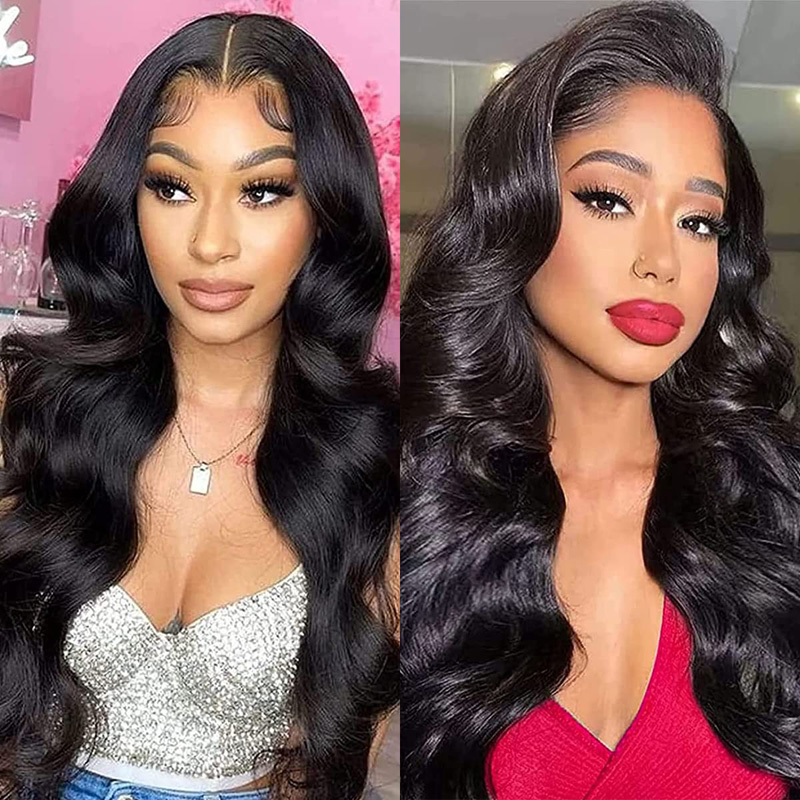 Body Wave V Part Lace Wigs 150% 180% 210% Density Natural Color Brazilian Peruvian Indian Virgin Hair V Part Wig 10-32inch V Style Capless Wigs