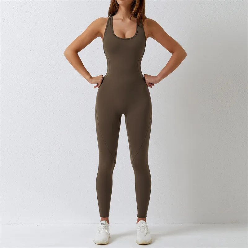 8065 Womens Jumpsuits Yoga Outfits lingerie Sleeveless Close Dance Jumpsuit Long Pants Bodysuit Fast Dry Breathable