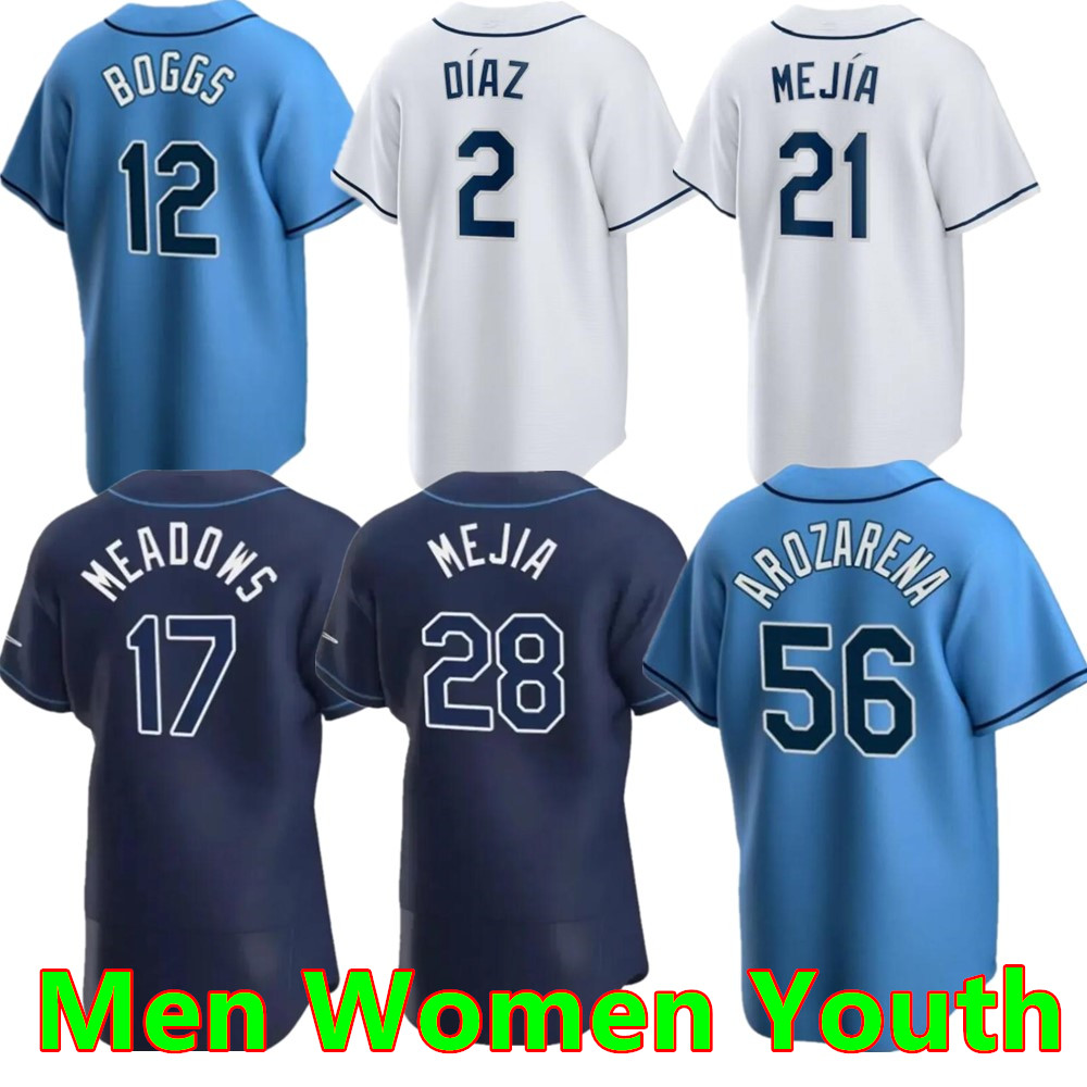 2024 Custom Wander Franco Jersey Randy Arozarena Wade Boggs Shane McClanahan Tyler Glasnow Brandon Lowe Shane Baz Harold Ramirez Lowe Margot Taj Bradley Baseball