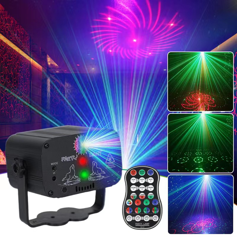 Disco Laser Disco Ball Stage Light Bluetooth DJ RGB Projector Light Strobe Outdoor Home Party Christmas Club Holiday Decoration