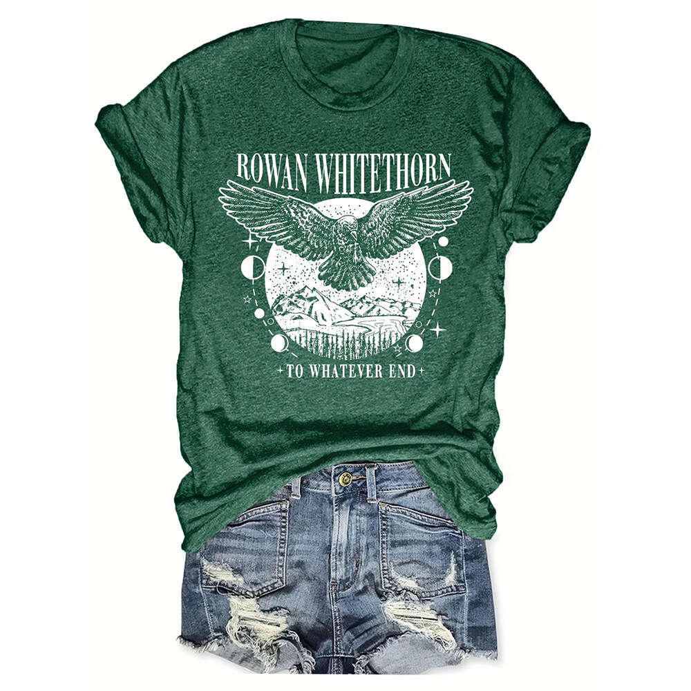 Eagle Letter Print Casual Loose Round Neck Short Sleeve T-shirt Women's Top