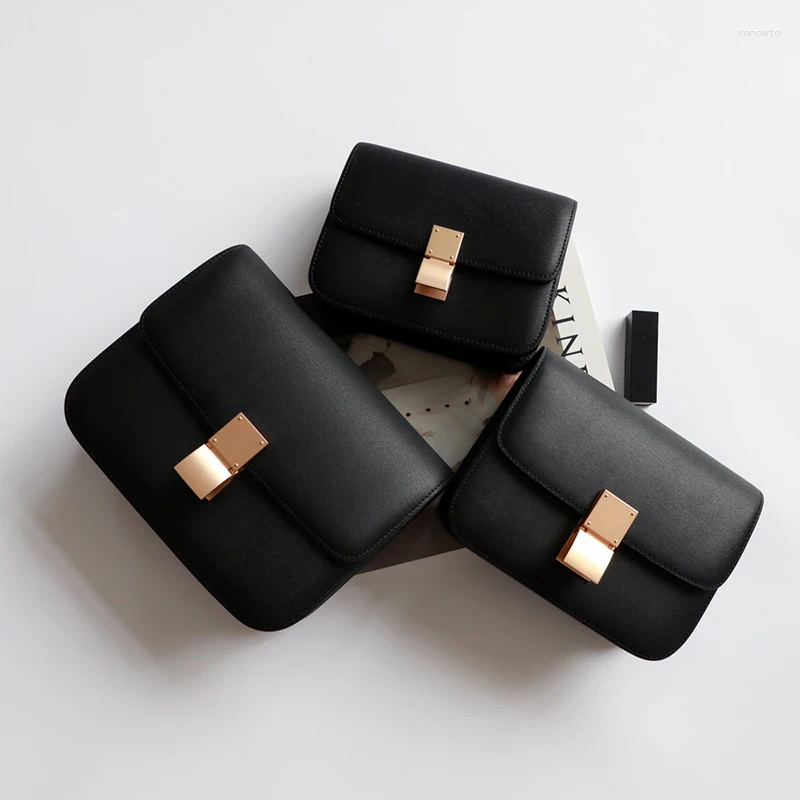 Evening Bags Genuine Leather Tofu Designer Women Crossbody Purse Quality Brand Bag Ladies Small Shoulder Messenger