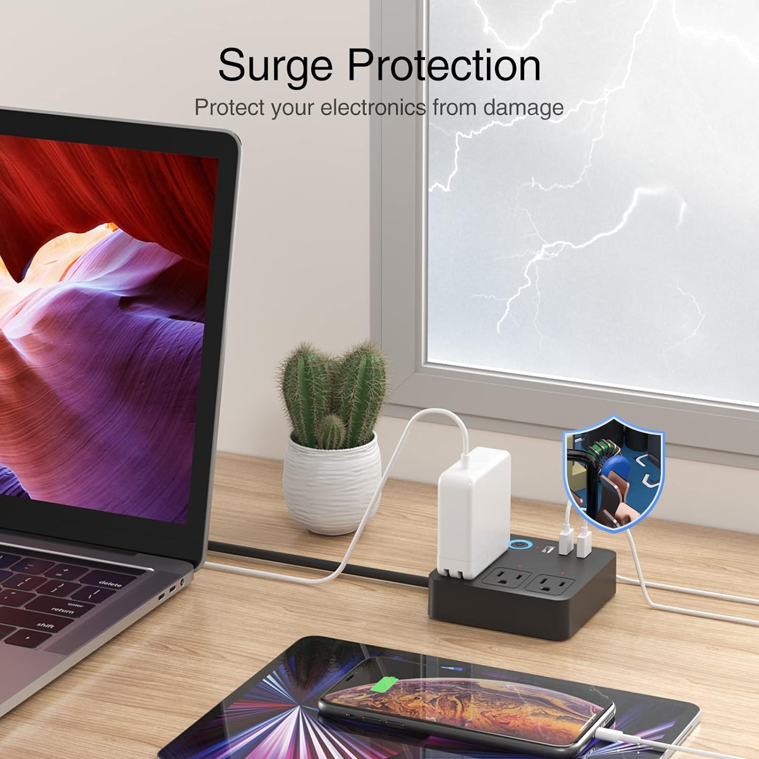 Smart Power Strip, 3 USB Ports and 3 Individually Controlled Smart Outlets, WiFi Surge Protector Works with Alexa Google Home.