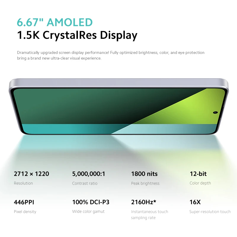 Global Version Xiaomi Redmi Note 13 Pro 5G Smartphone NFC 6.67 Inch 120hz AMOLED Screen Snapdragon 7s 67w Turbo Charge 5100mAh