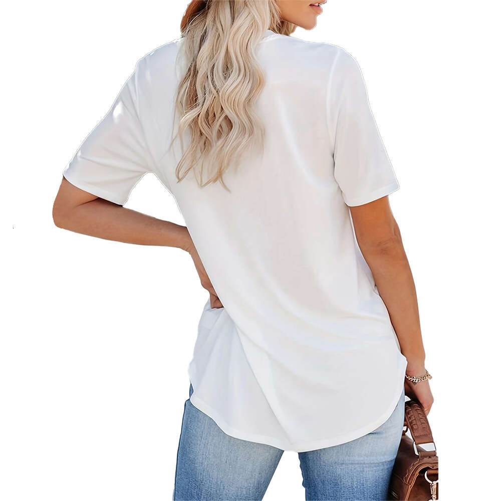 Women's Valentine's Day Rainbow Love Print Casual Loose Round Neck Short Sleeve T-shirt