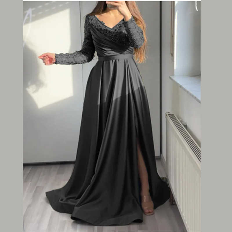 Party Dresses 2023 Wrapped Chest Ruffled Red Black Green Mid-waist Solid Color Lace Long Skirt Dress Evening Gown T240221