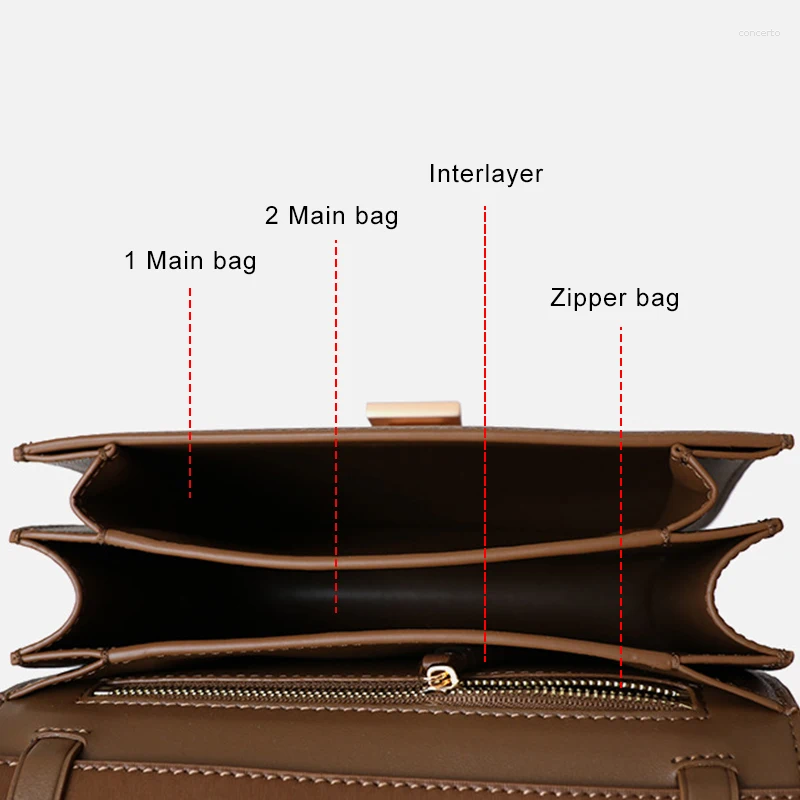 Evening Bags Genuine Leather Tofu Designer Women Crossbody Purse Quality Brand Bag Ladies Small Shoulder Messenger
