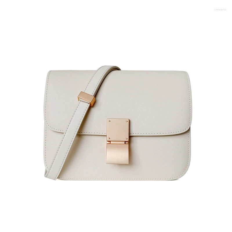 Evening Bags Genuine Leather Tofu Designer Women Crossbody Purse Quality Brand Bag Ladies Small Shoulder Messenger