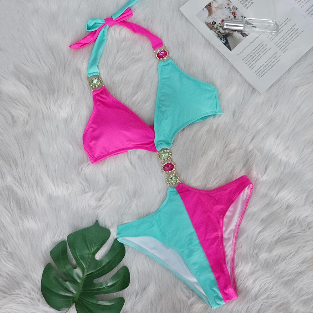 Women's Swimwear 2025 Fashion Designer Bikini Set Women Swimsuits Flag Print Brazilian Two Pieces Suit Lace Up Female Plus Size Ladies Bathing Su