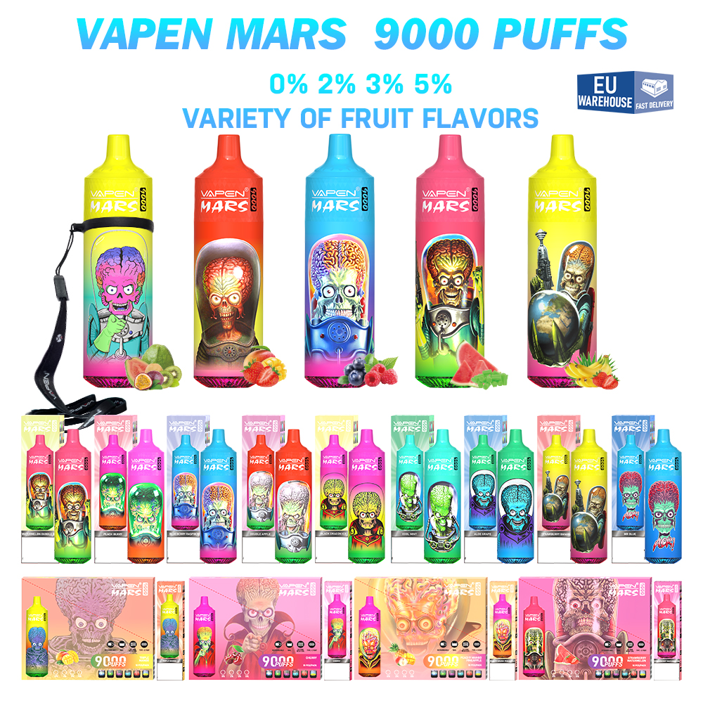 Stock Eu warehouse puff 9k VAPEN MARS Tornado 9000 Puffs 9000 Disposabl E Cigarettes vapes Puff tornado 9k 12k 15k puff vape vapers Rechargeable 0%2%5% Mesh Coil 18ml
