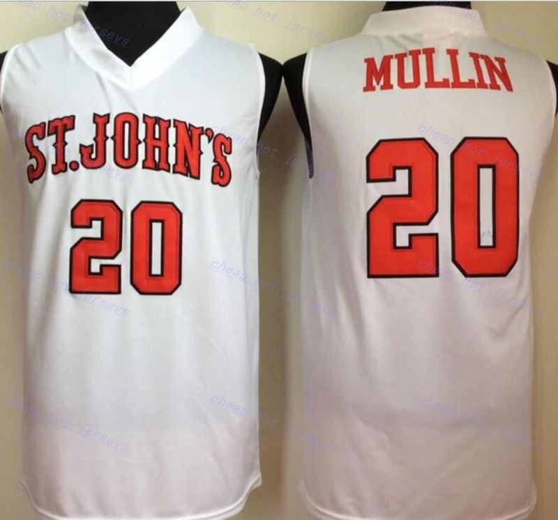 NCAA St Johns University 20 Chris Mullin College Basketball Jersey Stitched Vintage Red White Jerseys Shirts Custom Si