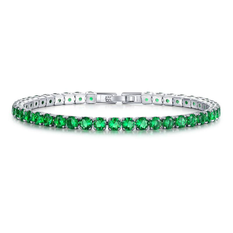 Iced Out Chain Tennis Bracelets For Women Men 4Mm Round CZ Cubic Zirconia Hip Hop Jewelry Full Diamond Female Bangle Bracelet 17/