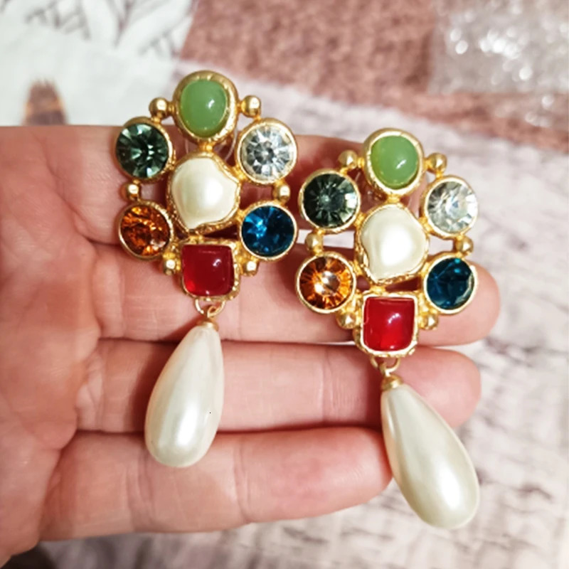Big Baroque Pearl Earrings For Women Dangle Handmade Trendy Wedding White Real Freshwater Hanging For Girl Bride Gift 240220CJ