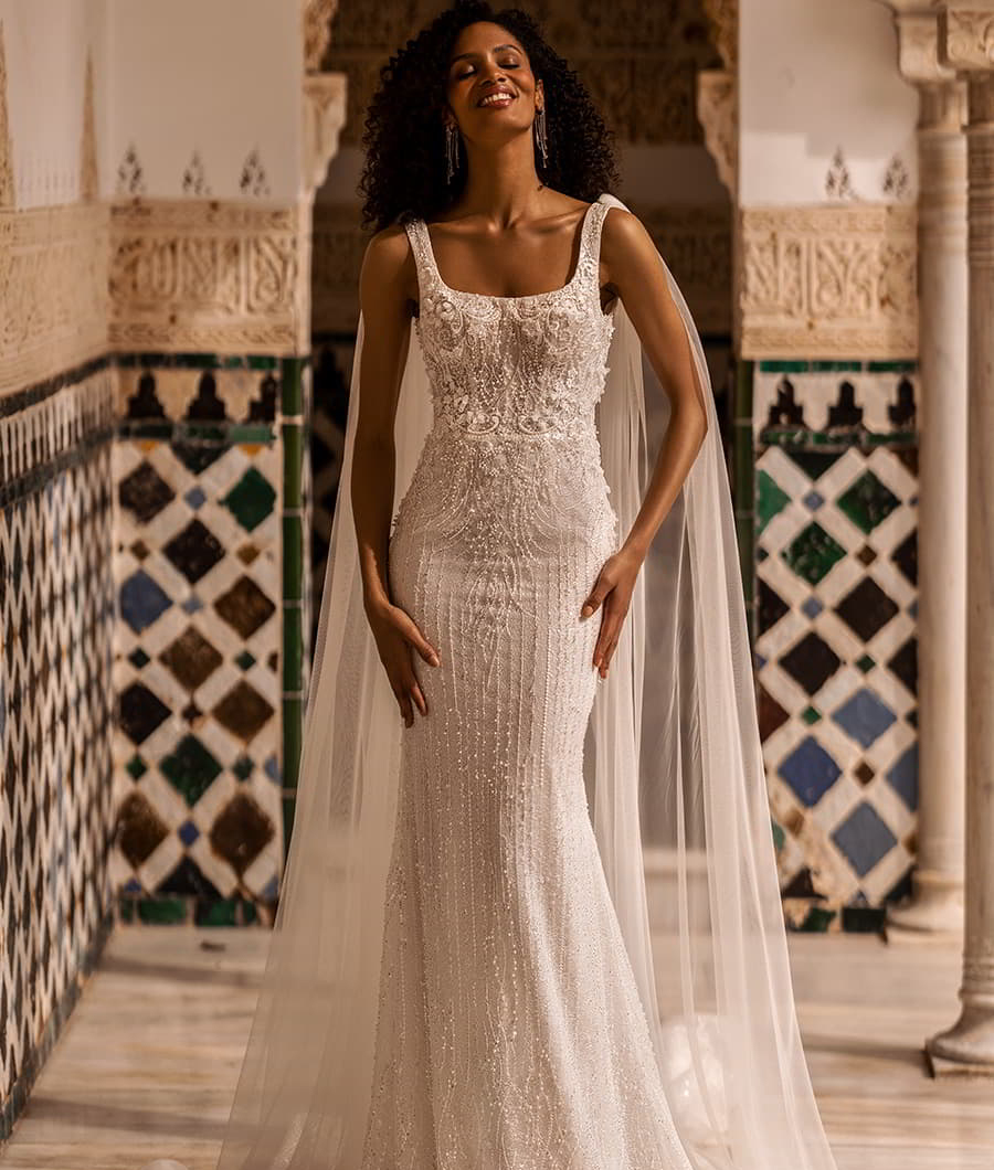 Elegant Spaghetti Strap Mermaid Wedding Dress Lace Applique Bridal Gowns Sleeveless Custom Made Bride Dresses Vestido De Novia 0219