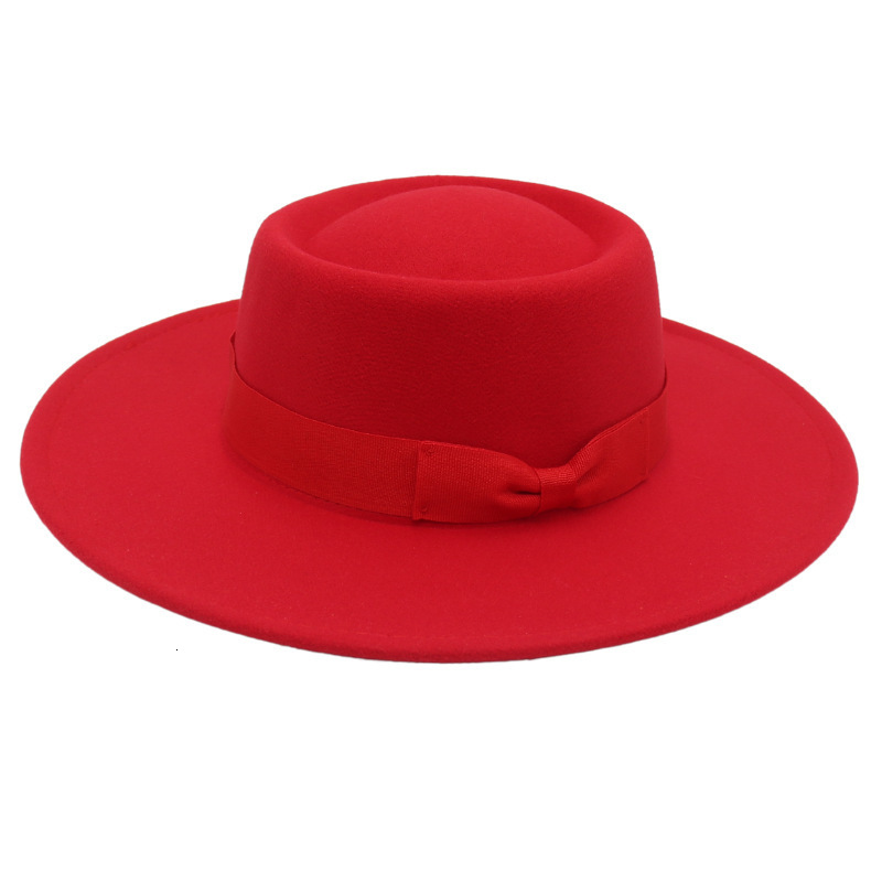 Korean cashmere hat versatile bow dome convex roof big eaves fashion casual wool felt hat top hat 230729