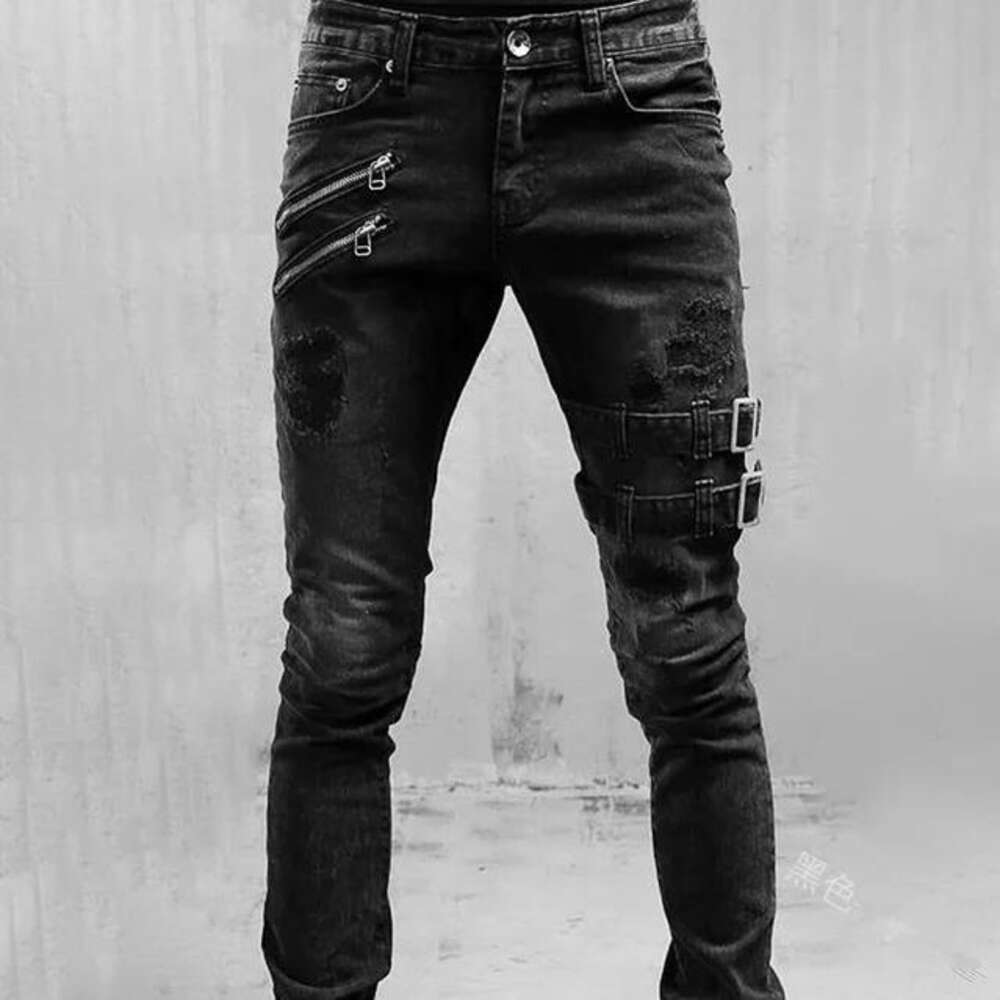 2024 New Motorcycle Personalized Jeans with Elastic Feet