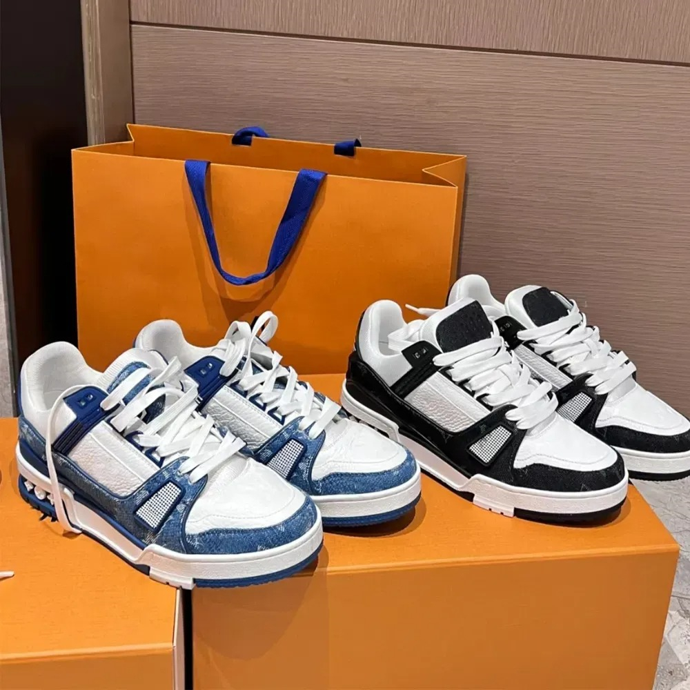 Chaussures de designer emed sneaker blanc noir ciel bleu Abloh Green Denim Pink Red S Virgil Mens Lace Up Platform Trainers