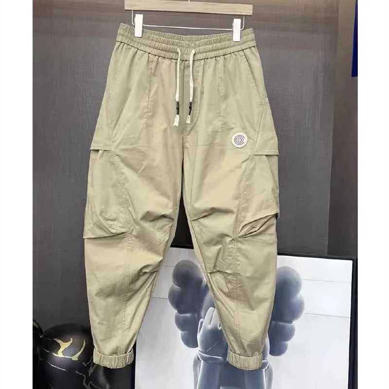 Men's Pants Men Clothing 2023 New Men's Pants Overalls Spring Summer Elastic Casual Pants Men Baggy All-match Nine Points Cargo Pants HommeL