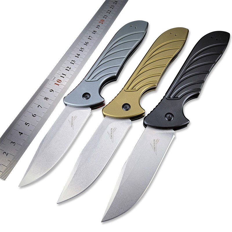 Newest KS 7600 Launch 5 Outdoor Folding Pocket Knife CPM-154 Stonewashed Blade Aluminum Handles Easy To Carry Camping Hunting Hiking Tools 9000 7500 1