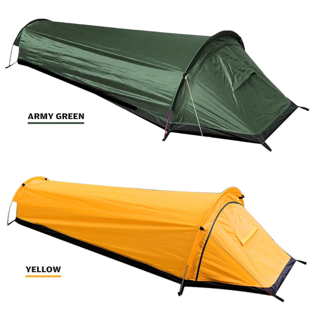 Backpacking Tent Outdoor Camping Sleeping Bag Waterproof Lightweight Single Person 210D Oxford Cloth Bottom 240220