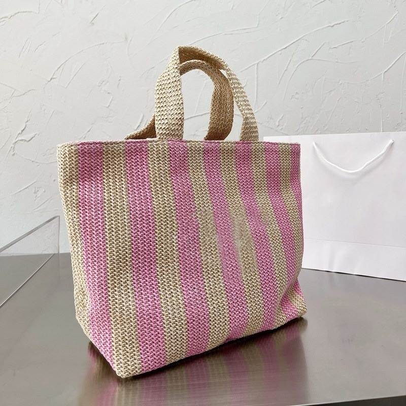 Stripe Beach Straw Bags designer shoulder bag woman corchet tote bag handbag luxury shopping totes handbags Embroidery Letters TOP