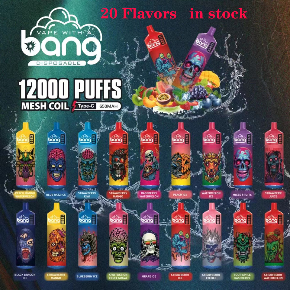 Original bang box 12000 puffs Disposable E cigarettes vape Pod Device 650mAh Battery 20ml Prefilled Cartridge Stick Vs puff 12000 9000 9k 12k 7000 8500 10000 6000 king