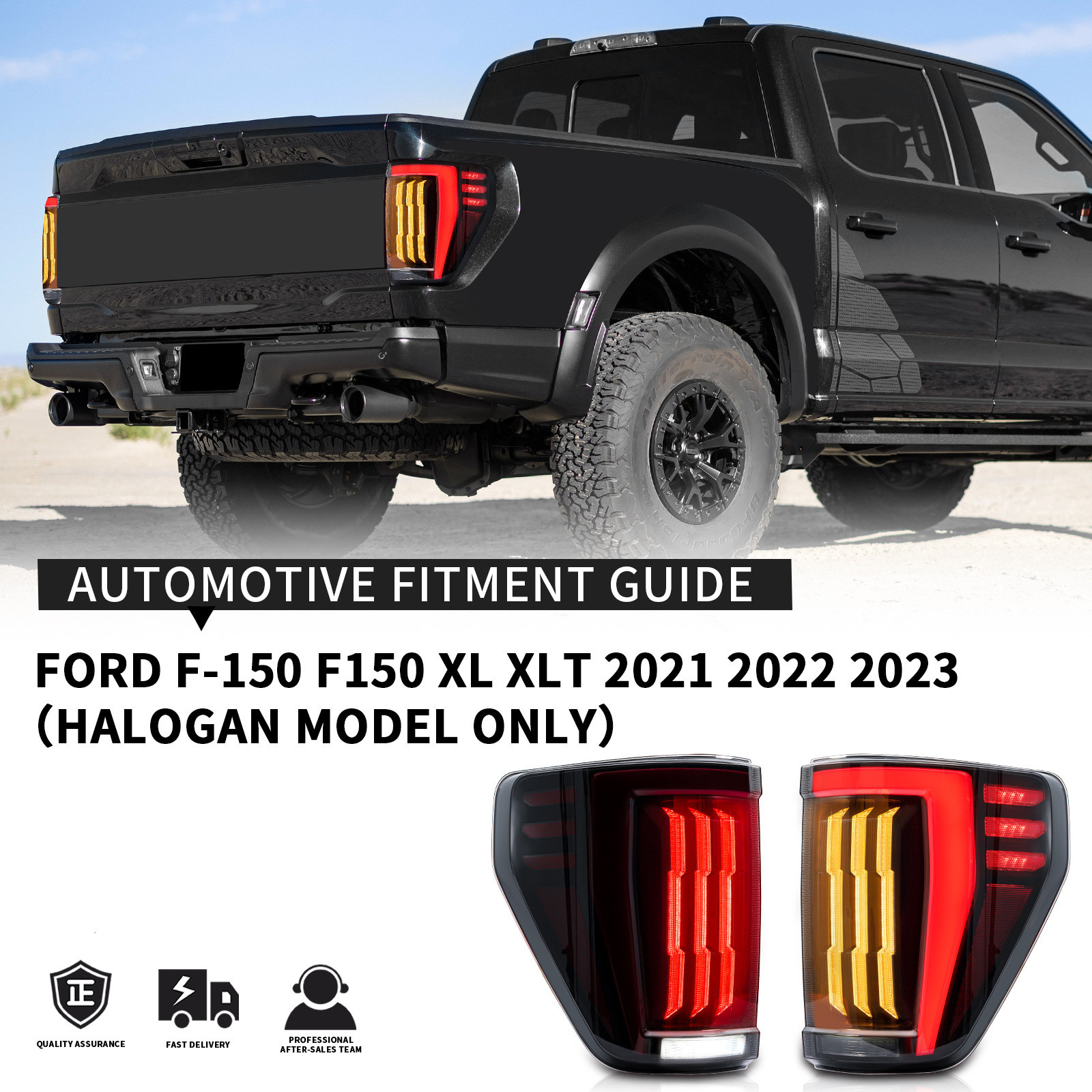Car Taillights For Ford Raptor F-150 20 21-2024 Dynamic Turning Lights Brake Reverse Lights Tail Lamps Assembly