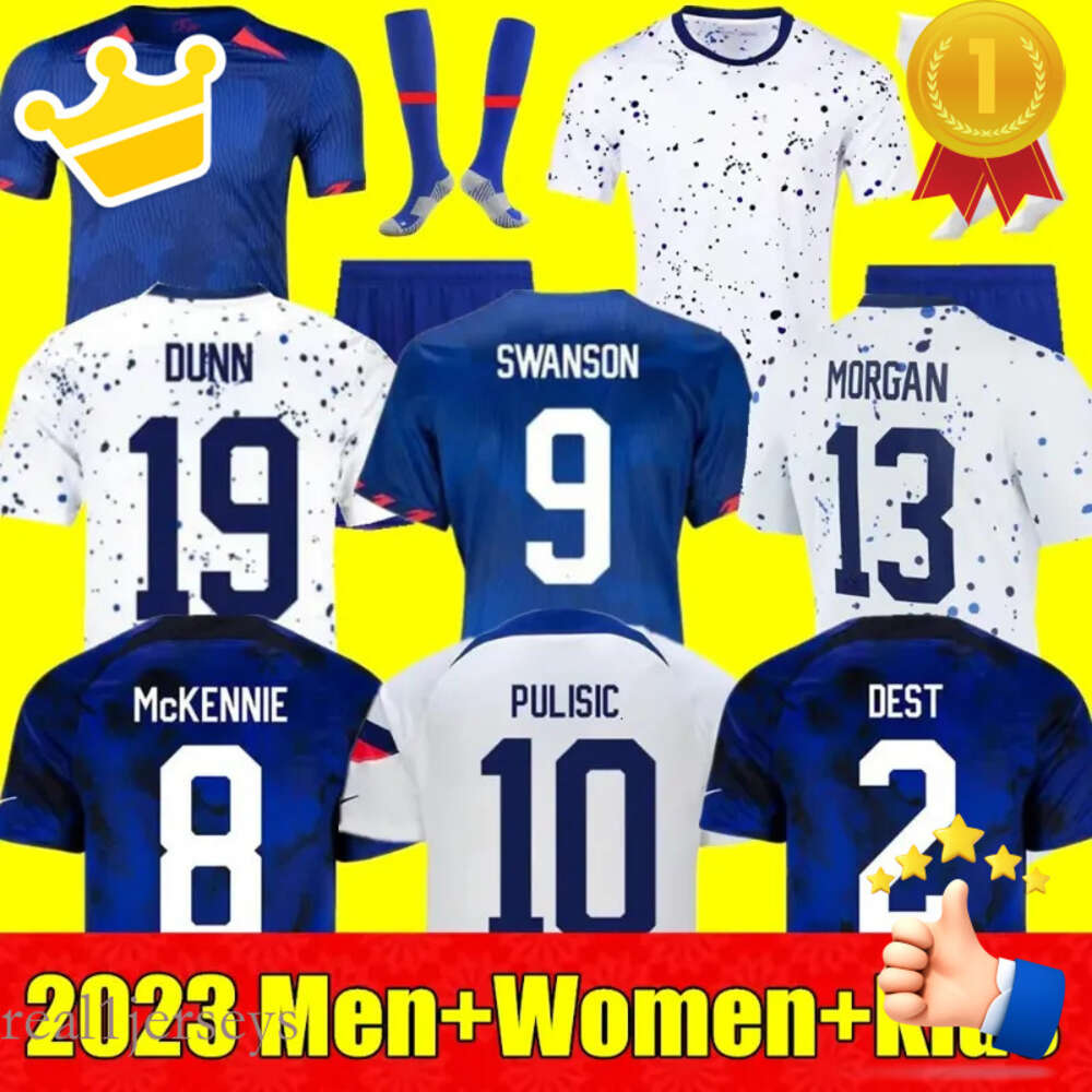 PULISIC Usas 2023 Soccer Jerseys REYNA AARONSON WEAH ACOSTA Mckennie 23 24 Maillot De Futol FERREIRA DEST MORGAN Us A Football Shirt RAPINOE DUNN Men Women Kids