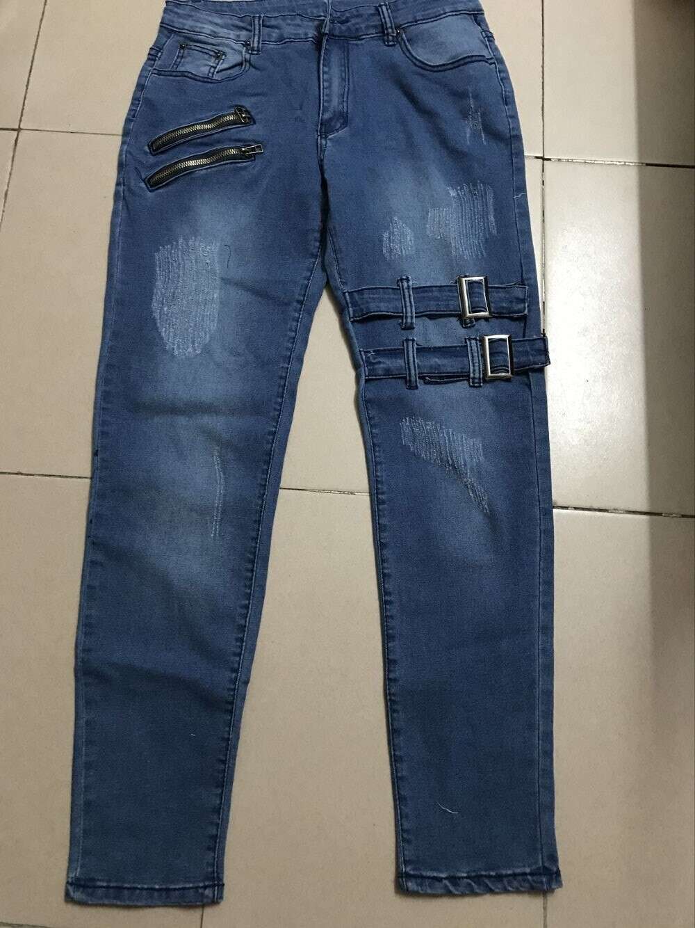 2024 New Motorcycle Personalized Jeans with Elastic Feet
