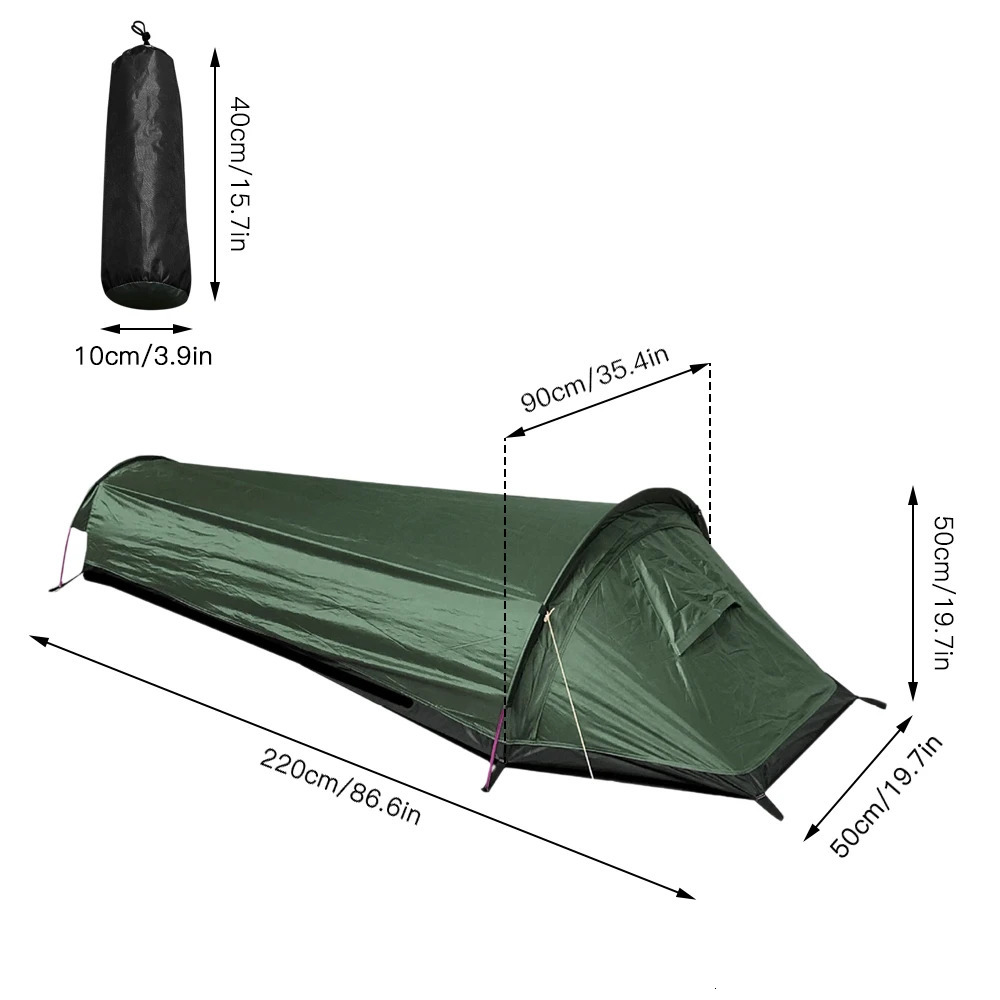 Backpacking Tent Outdoor Camping Sleeping Bag Waterproof Lightweight Single Person 210D Oxford Cloth Bottom 240220