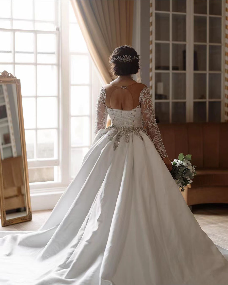 Gorgeous Beaded Vintage Mermaid Wedding Dresses Detachable Train Crystal Off Shoulder Bridal Gowns Custom Made Vestidos De Novia 326