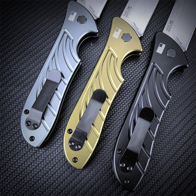 Newest KS 7600 Launch 5 Outdoor Folding Pocket Knife CPM-154 Stonewashed Blade Aluminum Handles Easy To Carry Camping Hunting Hiking Tools 9000 7500 1