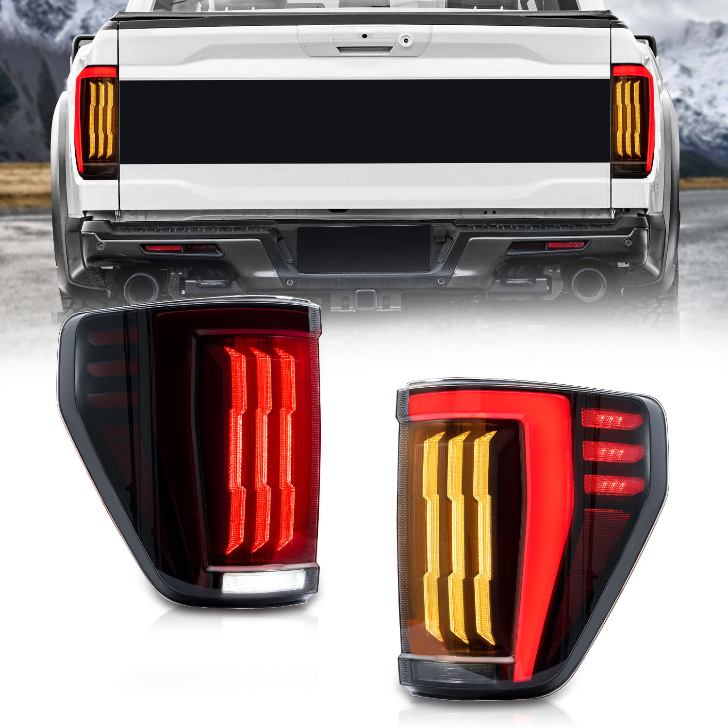 Car Taillights For Ford Raptor F-150 20 21-2024 Dynamic Turning Lights Brake Reverse Lights Tail Lamps Assembly