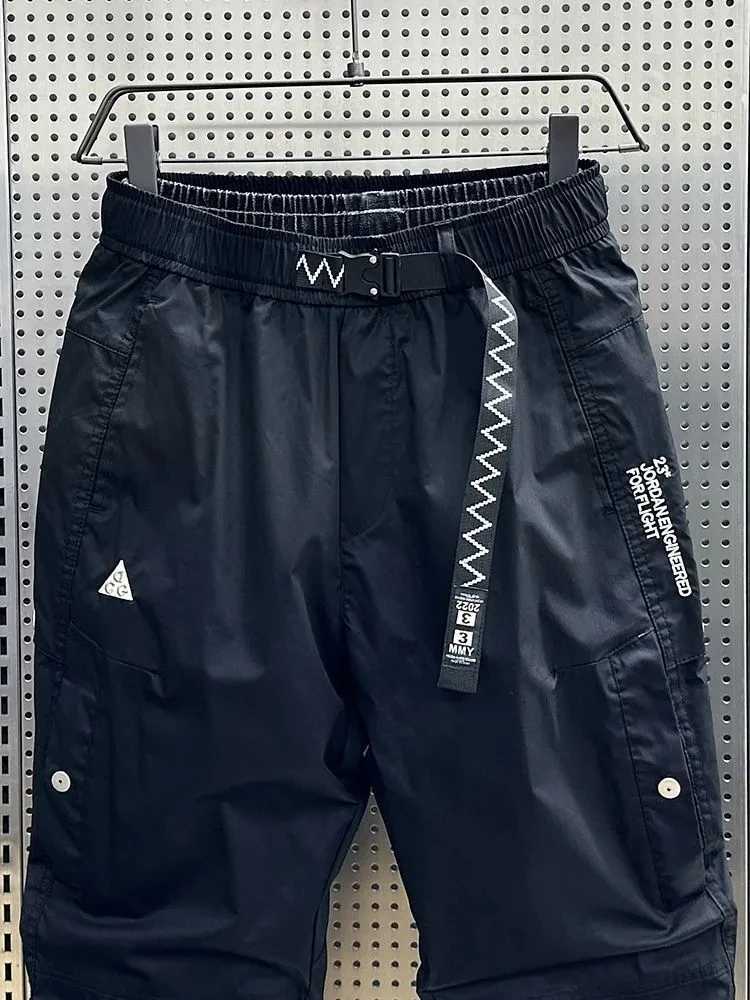 Men's Pants Men's Clothing Summer New Black Baggy Casual Pants Bunched Feet Overalls All-match Korean Nine Points Haren Pants Homme Trousers
