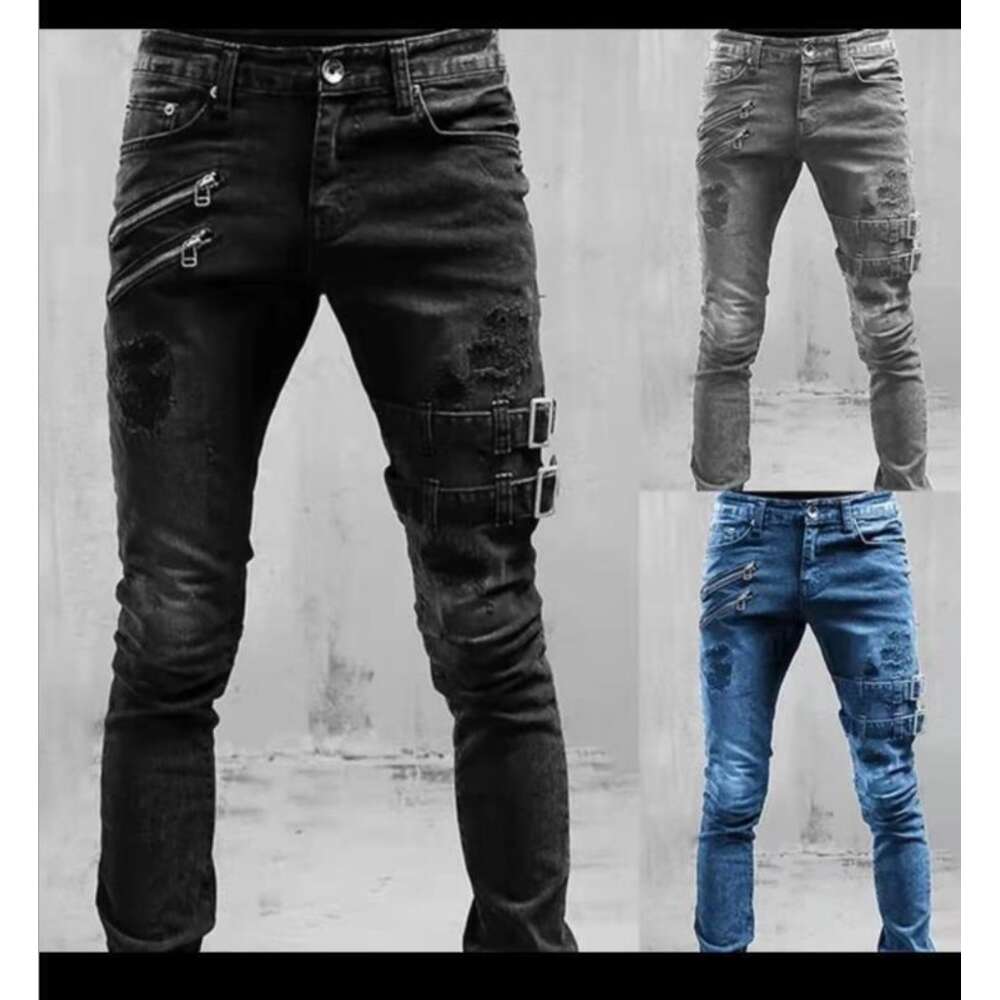 2024 New Motorcycle Personalized Jeans with Elastic Feet