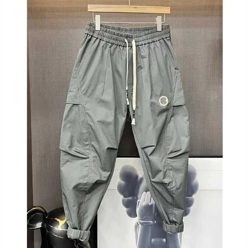 Men's Pants Men Clothing 2023 New Men's Pants Overalls Spring Summer Elastic Casual Pants Men Baggy All-match Nine Points Cargo Pants HommeL