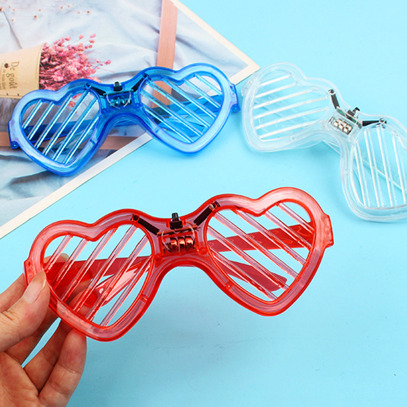 Heart Shape LED Light Glasses Light Up Kids Toys Christmas Party Supplies Decoration Glowing Sunglasses Glasses