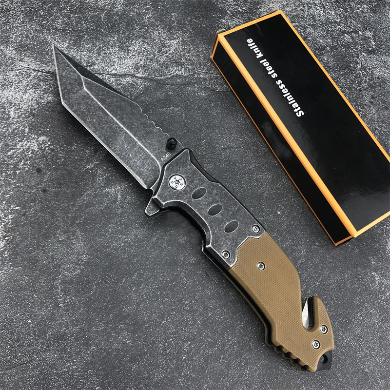 F023 Quick Opening Folding Knife 3.46'' 5Cr13Mov Blade 420 Steel and G10 Handle Multifunctional Outdoor Hunting Camping Pocket Knife Defense Survival Tool BM 533 535