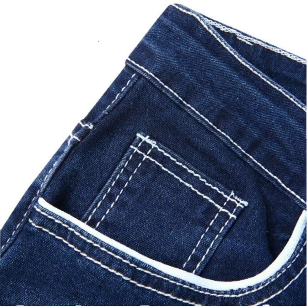High Quality Men's Slim Fitting Double Line Golden Classic Three Color Jeans New Style