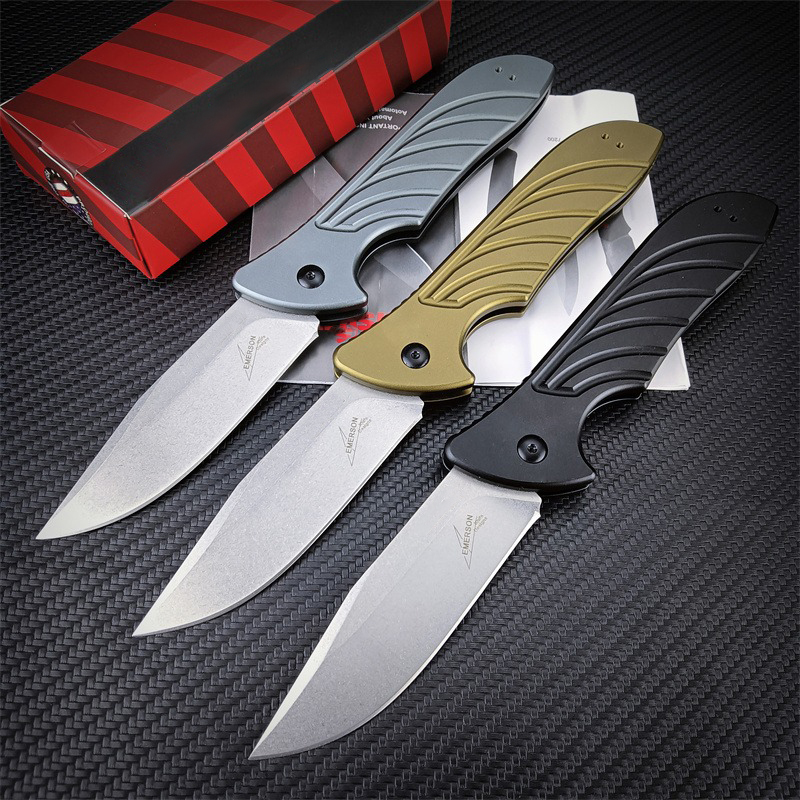 Newest KS 7600 Launch 5 Outdoor Folding Pocket Knife CPM-154 Stonewashed Blade Aluminum Handles Easy To Carry Camping Hunting Hiking Tools 9000 7500 1