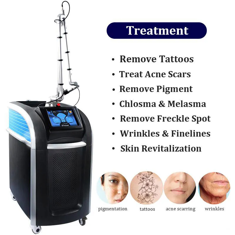 2024 New Model Nd Yag Picosecond Laser Fast Painless Tattoo Removal Mole Spot Elimination Super Picolaser Skin Whitening Carbon Peel Salon