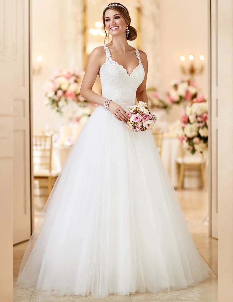 2 In 1 Beach Wedding Dress With Detachable Skirt See Through Back Long Tulle Bridal Gown Lace Appliques Sleeveless Straps Short Vestidos De Mariee