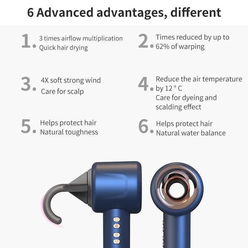 Hair Dryers Super High Speed Hair Dryer 110V / 220V Professional Hairdryer Styling Negative Ion Tool Constant Anion Electric Hair Blower 240401