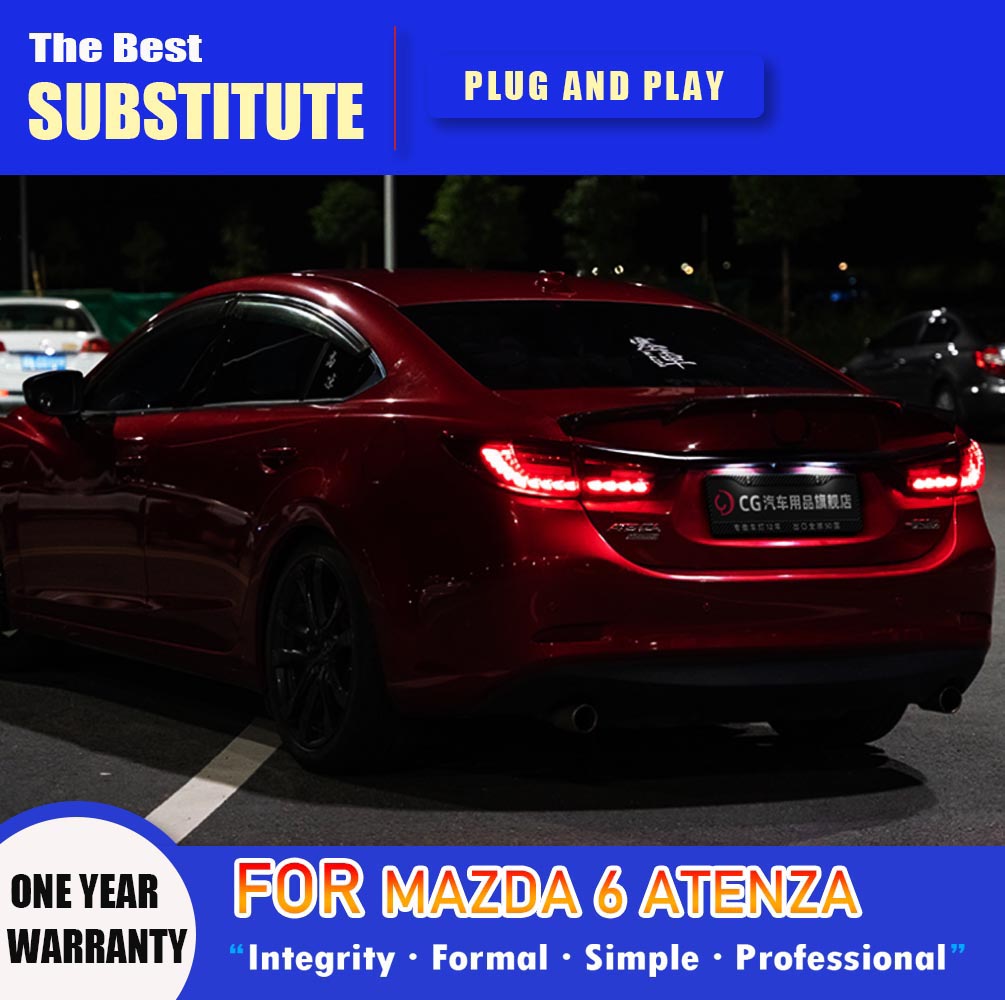 Car Styling Taillight Assembly Brake Reverse Parking Running Lights For Mazda 6 Atenza LED TailLight 13-18 Streamer Turn Signal Auto Parts