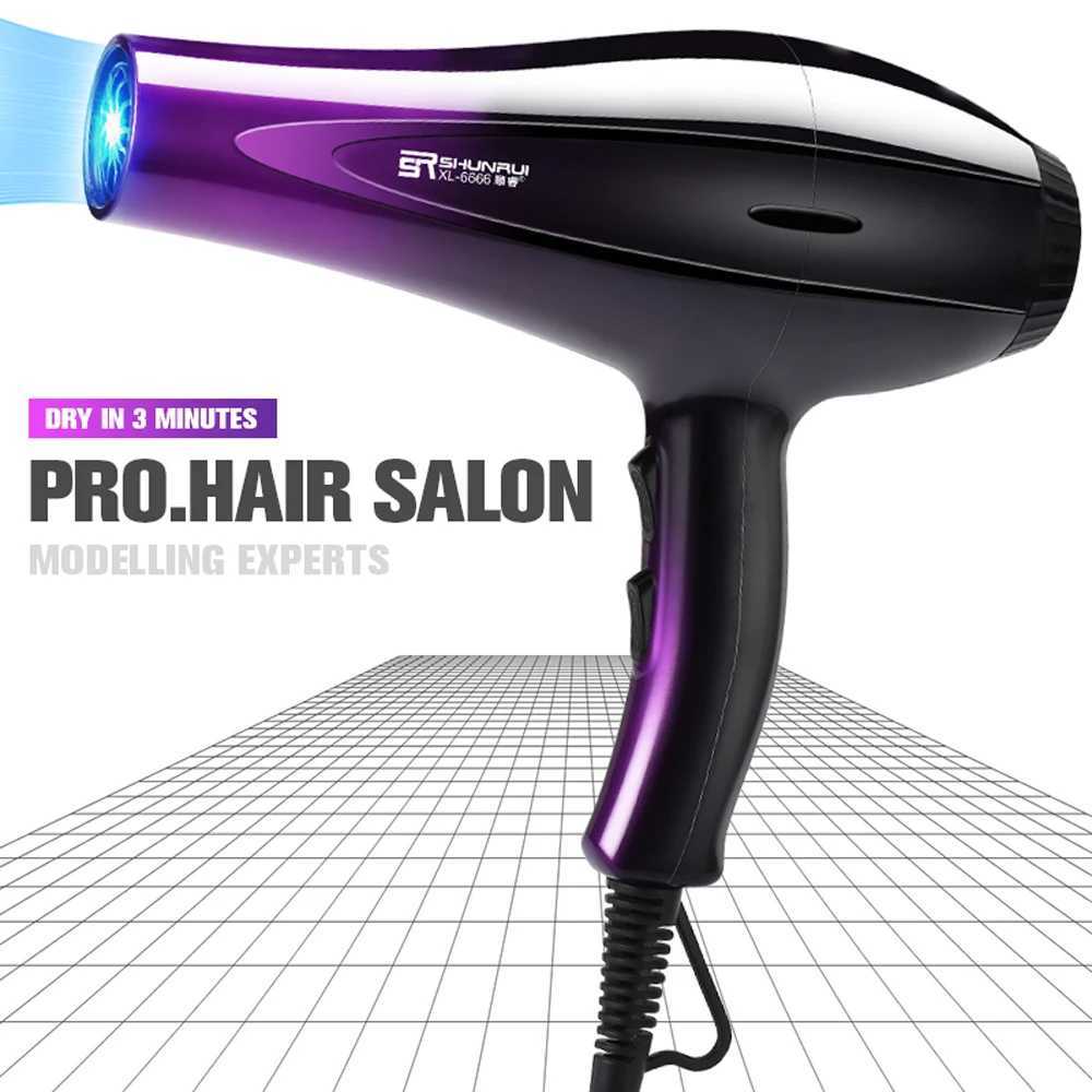 Hair Dryers 220V New Blow Dryer Household High-power 2000W Hair Dryer Electric Hair Dryer Household Salon Hairdressing Blow Canister EU Plug 240401