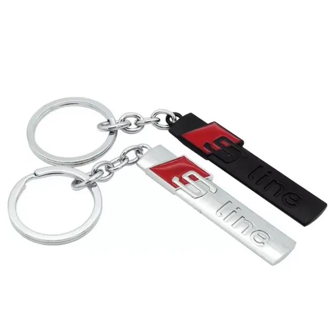 Sline Logo KeyChains for Audi Sline Logo Keyring A3 A4 A6 A7 A8 TT RS Q5 Q7 Car Styling