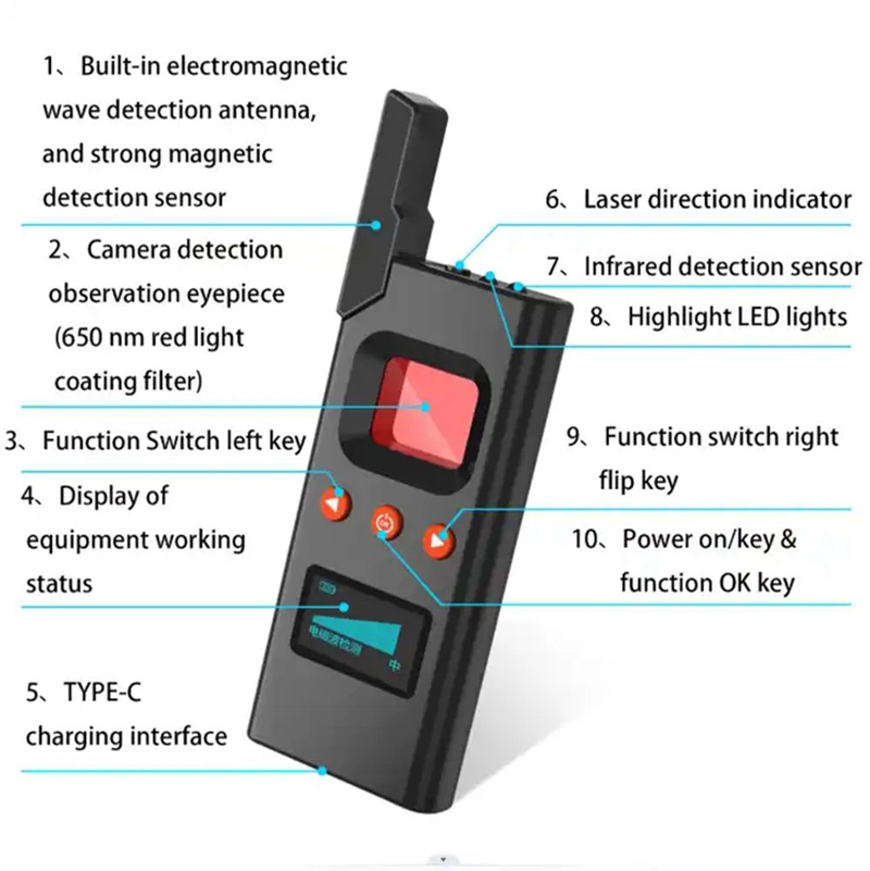 Mini Hidden Camera Detector Wireless RF Signal Finder Detector bug detector