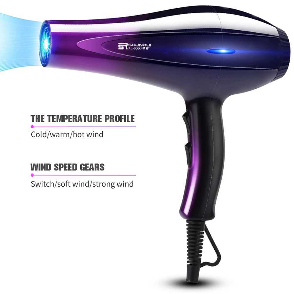 Hair Dryers 220V New Blow Dryer Household High-power 2000W Hair Dryer Electric Hair Dryer Household Salon Hairdressing Blow Canister EU Plug 240401