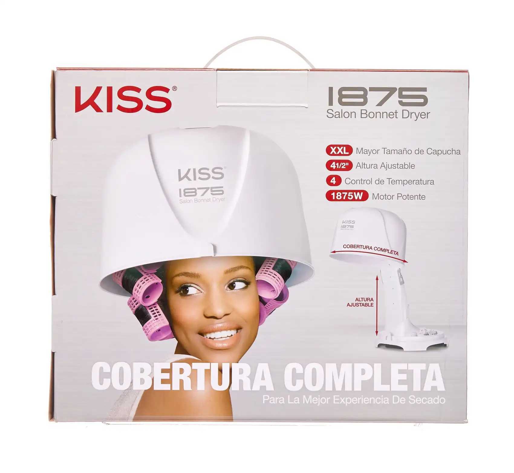 Hair Dryers KISS USA Salon Professional Bonnet Ceramic Portable Hair Dryer 1875 Watts White hair dryer 240401